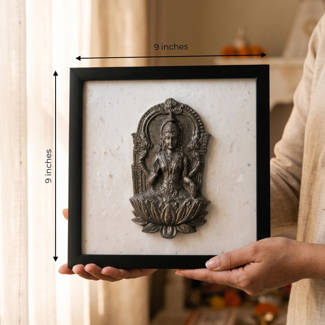 Goddess Laxmi Pyrite Abundance Frame (Pyrite + Selenite )