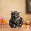 Raw Pyrite Owl Figurine for Protection, Wealth & Home Décor
