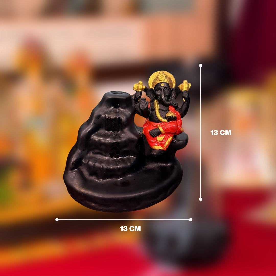 Lord Ganesha Backflow Smoke Fountain Incense Burner + 40 Premium Backflow Cones