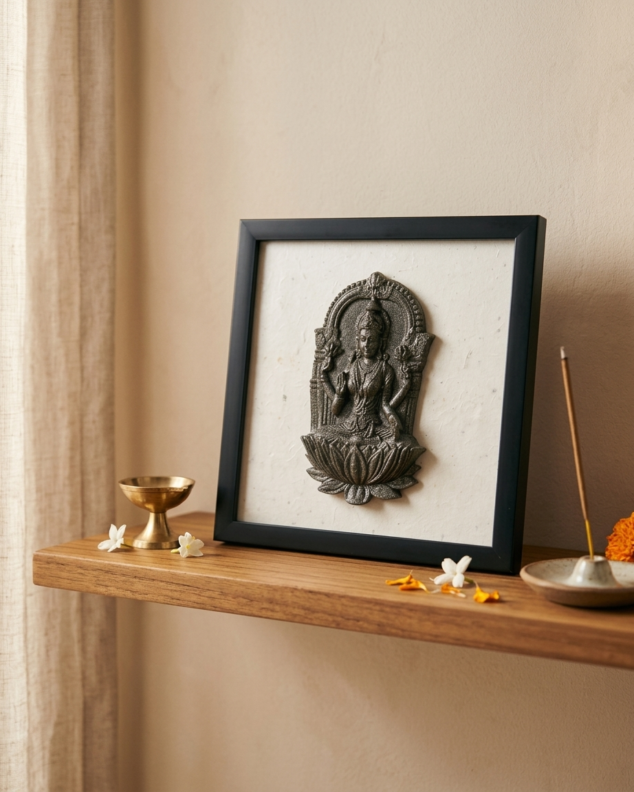 Goddess Laxmi Pyrite Abundance Frame (Pyrite + Selenite )