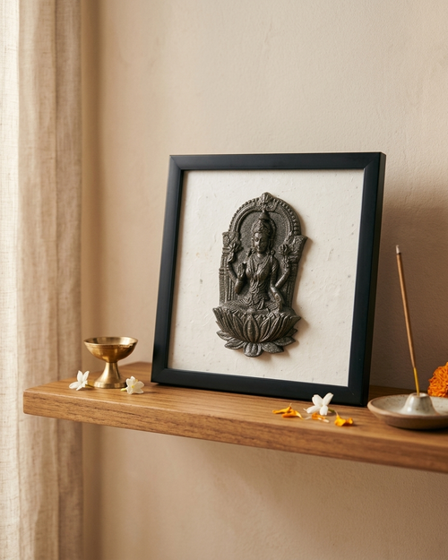Goddess Laxmi Pyrite Abundance Frame (Pyrite + Selenite )