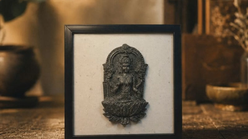 Goddess Laxmi Pyrite Abundance Frame (Pyrite + Selenite Money Magnet Combo)